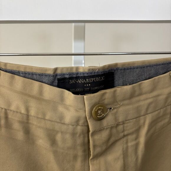 Banana Republic Khaki Chinos Classic Straight-Leg Cotton 33x30 DAWSON - Picture 2 of 11